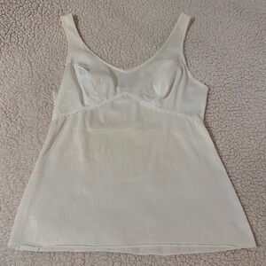 Vintage Sears The Doesn’t Slip Nylon No Cling Elegant Cream Camisole Tank Top 34